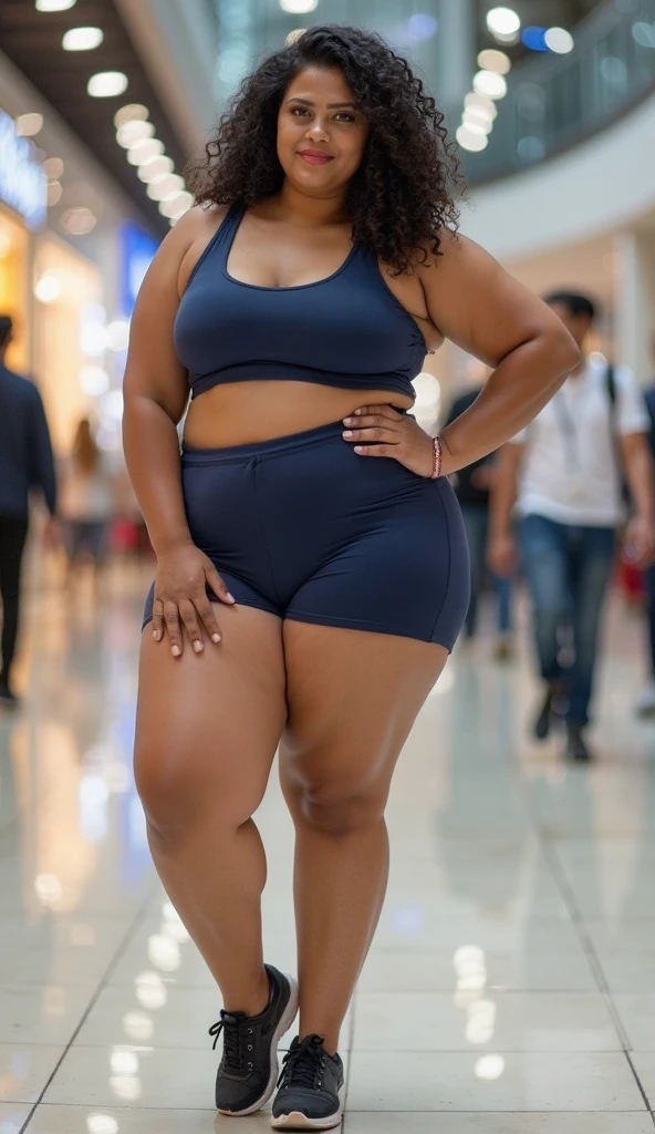 RashmikaLoRA1, RAW photo, full body shot, photo of beautiful woman, cute face,dark skin,shoe,wearing the perfect padded bra and blue shorts happy face, cool tone,standing with wide open spread legs on road in bright light and having sex (ArtStation:1.2),the perfect padded bra and blue shorts (blue, yellow, violet),