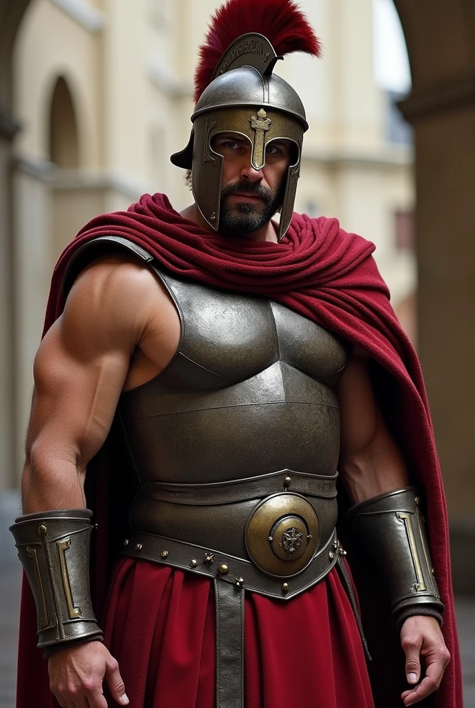 1boy, Assyrian, solo, facial hair,64 yrs old, daddy, male focus, flaccid penis, pectorals, bara, muscular, mature male, muscular male, abs, beard, ring nipples, tattoo pecs, short hair, navel, stomach, large pectorals, thick eyebrows, spartanarmor, belt, necklace, bracelet, jewelry, necklace, red cape, armlet, bracelet, throne, ring, underwear/loincloth/pelvic curtain, sandals, chain, open clothes/shirt/vest/coat, tattoo, gloves, bare pectorals, fair-skinned male, erection, thighs, erection under clothes, tan skin, belt, pectoral cleavage, cowboy shot, feet out of frame, thick thighs, looking at viewer, masterpiece, 4k, high quality, highres, absurdres,