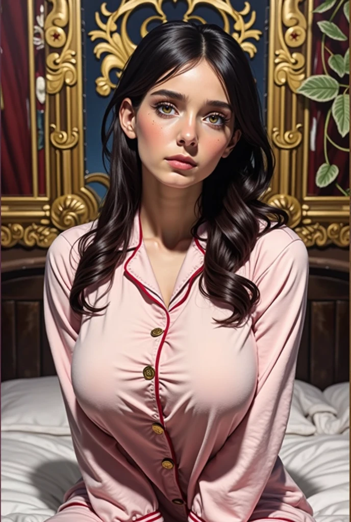 (russian:1.6), beautiful, gorgeous, 22 years old, stunning, masterpiece, naked, rich, luxurious, bed, mansion, epic, highres, (realistic:0.5)