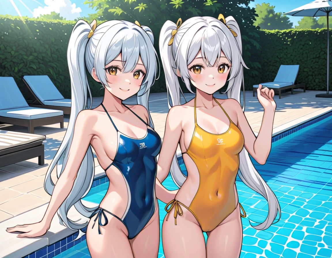 Beauty　One person　Swimsuit　Silver Hair　long hair　Adult