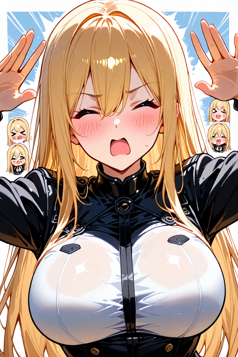 NSFW,masterpiece,highest quality,High resolution,anatomically correct,Fiami,Dark-ish,Yaminor,long hair,solo,hair ornaments,two side up,blonde hair,red eyes,small breasts,hair ornaments,removed sleeve, black dress, thigh strap,Both arms are bound with chains,Wearing handcuffs,lying on one&#39;s back,I&#39;m in heat,sex slave,sexual treatment,1 male,sex,vagina,Gonzo,Ahegao,feeling sexual pleasure,I&#39;m climaxing,(orgasm:1.5),(Squirting:1.5),(Sweat:1.5),tattoo,