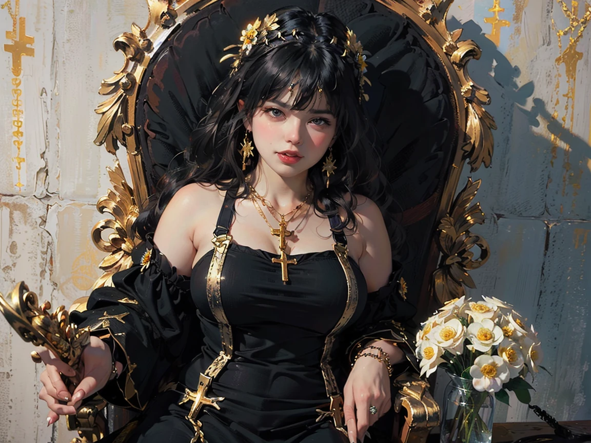 Masterpiece, Top Quality, Best Quality, Official Art, Beautiful and Aesthetic: 1.2), (1girl), Extreme Detail, Colorful, Supreme Detail, Official Art, Unified 8k Wallpaper, Ultra Detailed, Beautiful and Aesthetic, Beautiful, Masterpiece, Best Quality, (Zentangle, Mandala, Tangled, Entangle), Holy Light, Gold Leaf, Gold Foil Art, Glitter Drawing, PerfectNwsjMajic