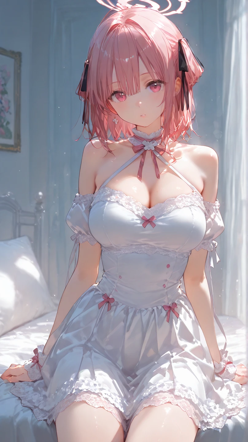 perfect human body,girl, mature female, mature, Beautiful wife,milf, long hair, french braid, side braid, Big, etc,blush, lipstick,(Very detailed background、snow,Glass flower room), clavicle,(ultrashort)Lolita skirt,translucent,((woman with fever)), huge ,((The expression of color)), (blush:1.2), Smile,