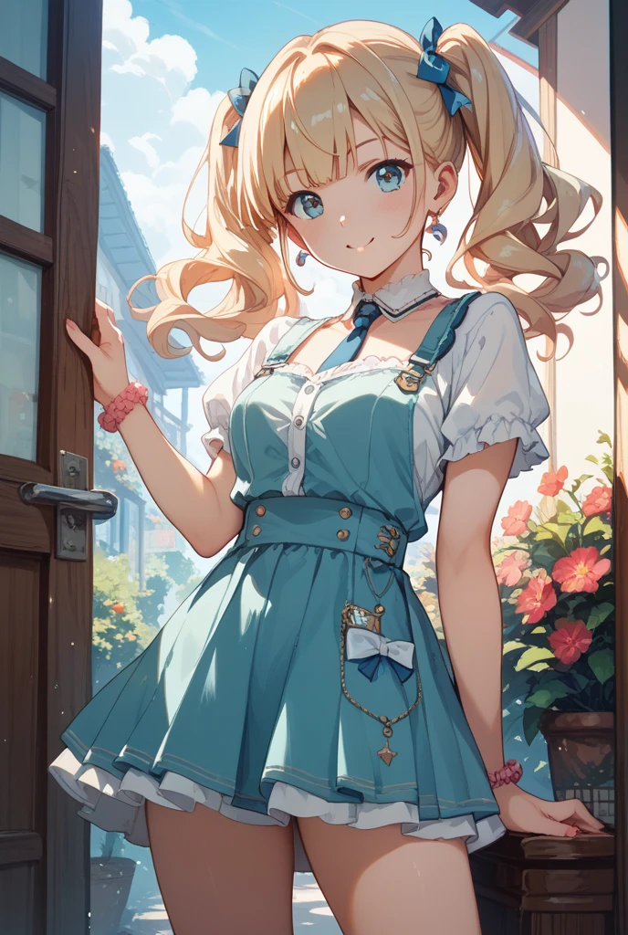 anime styled, High definition illustration, Perfect drawing, Draw anatomically correctly, alice in the wonderland, In the forest where the bright sun shines, Beautiful blonde girl urinating while standing, ((seminude:1.5)), A short, light blue dress with a simple design and frills., Layering a white apron,She holds the hem of her dress and apron together in her hands and rolls them up., He looks at me with a mixture of shyness and openness.,The girl&#39;s apron and skirt are rolled up, so you can see the urine coming out of her genitals., Red headband