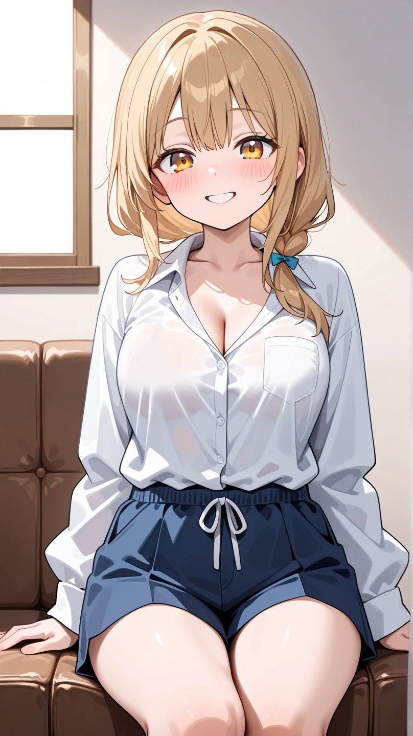 (high quality,Very detailed:1.37, High resolution), Woman, Serval Landau, jeans, large breasts, wetting herself, (standing:1.5), embarrassed, humiliation, (sweating:1.5), (blushing:1.5), Meticulous details, (extremely detailed eyes:1.37)