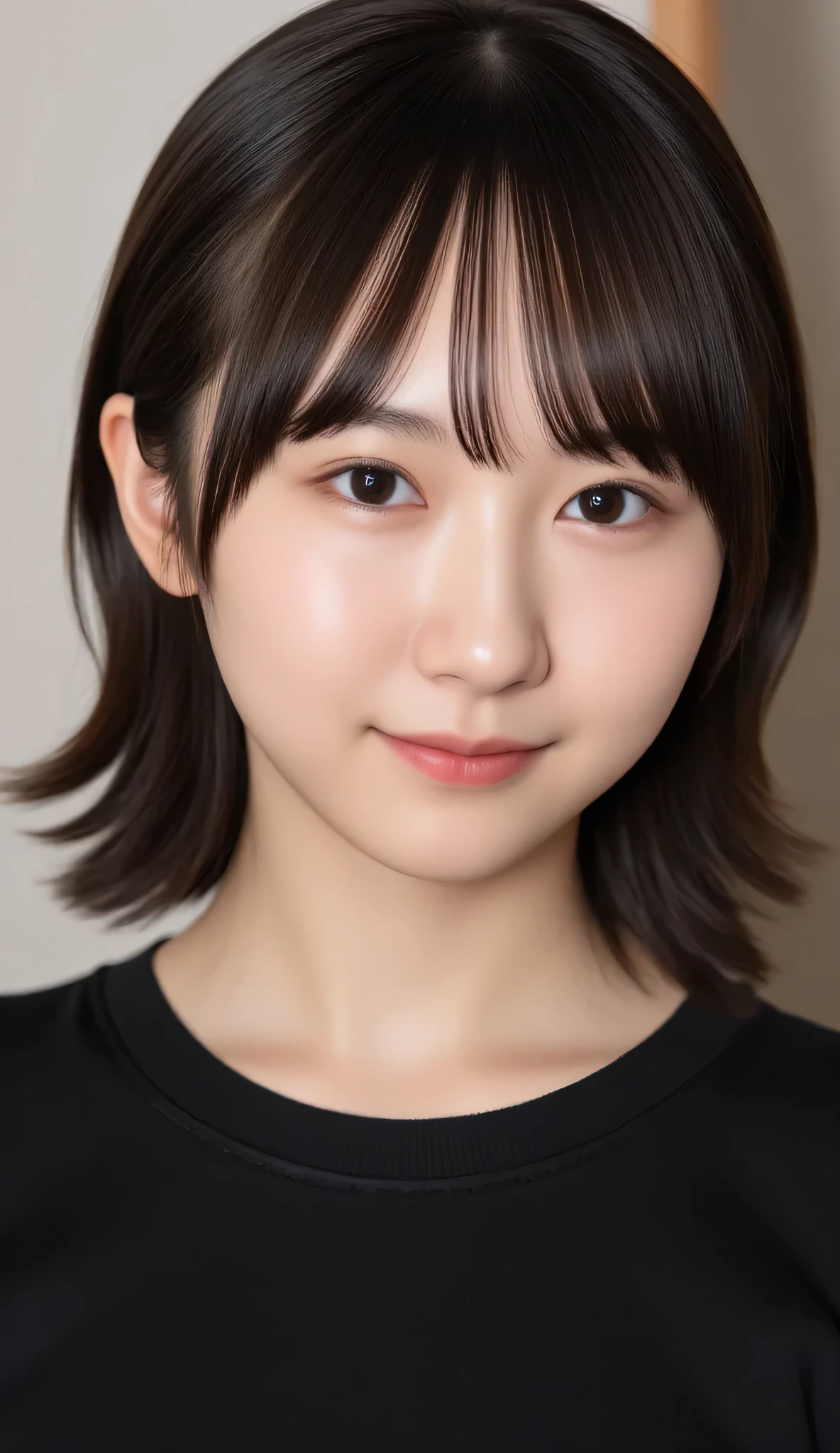 1girl, Solo, High Resolution, Masterpiece, Anatomically Correct, Accurate, real proportions, detailed skin, detailed face, Best Quality, real life style, black hair, bob hair, glasses, black clothing, portrait, tween