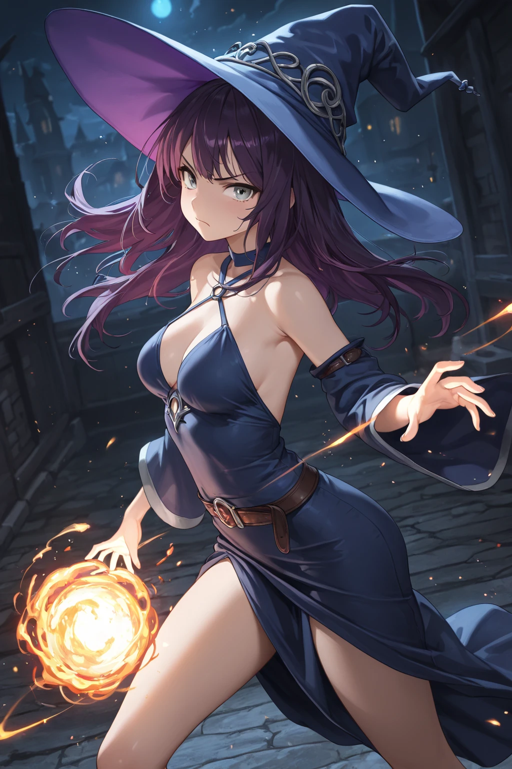a very sexy witch, magic fighter fighting video game character