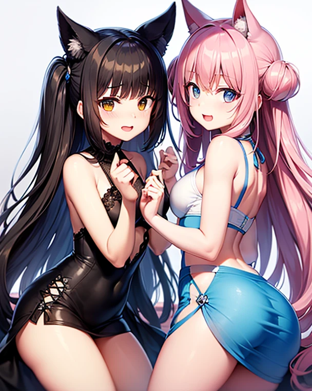 (cute eyes:1.2), (sparkling eyes:1.2), highest quality,wonderful,finely,extremely detailed CG Unity 8K wallpaper, 1 girl, single, alone, Beautiful woman、I could see the whole body、 ((Wavy mid-hair, bangs, gold hair)), ((Brown eyes, Beautiful eyelashes, Realistic eyes)), ((Detailed face, blush:1.2)), ((Smooth texture:0.75, Realistic texture:0.65, Realistic:1.1, Anime CG Style)), Medium breast, Dynamic Angle, Perfect body, Upper grades、A shy smile, Beach clothes, (Beach clothes dress:1.2), (Beach clothes,sideboob,cleavage cutout, turtleneck Beach clothes,( Beach clothes:1.4),crop top navel), (huge breasts), (open mouth:1.1), (long tongue:1.1), (mouth drool:1.1), (black stockings:1.1),(Thighs:1.2),(Waistline:1.2),(midriff peek:1.2)
garota de anime com seios grandes sentada em uma cama com orelhas de gato, linda garota-gato de anime, garota anime sedutora, anime catgirl, gato anime muito linda, cute anime catgirl, anime cat, gato branco, raposa de cabelos brancos, holo is a wolf girl, anime waifu, Nekomimi, Nyaruko-san, garota gato atraente