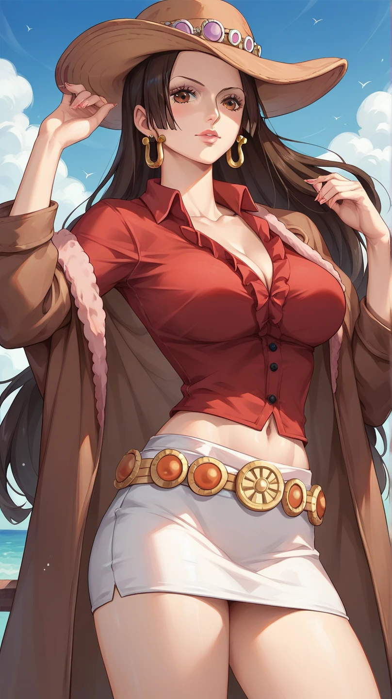 Robin do anime "One Piece" na praia de biquini
