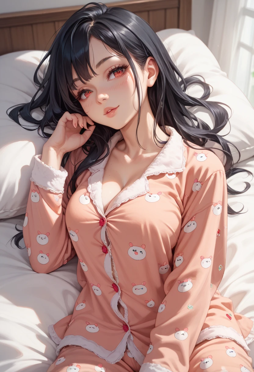 (highest quality:1.4), (High resolution:1.2), Sharp contours, Long Hair, highest quality, masterpiece,Glasses,Voice of the Heart,yandere,Dynamic configuration,,20-year-old woman,yandere,Big Breasts,Chest to chest,Lying face down,Upper Body,???????,saliva,blush,Squint your eyes,Heterochromia iridis,Tuck up your clothes,lure