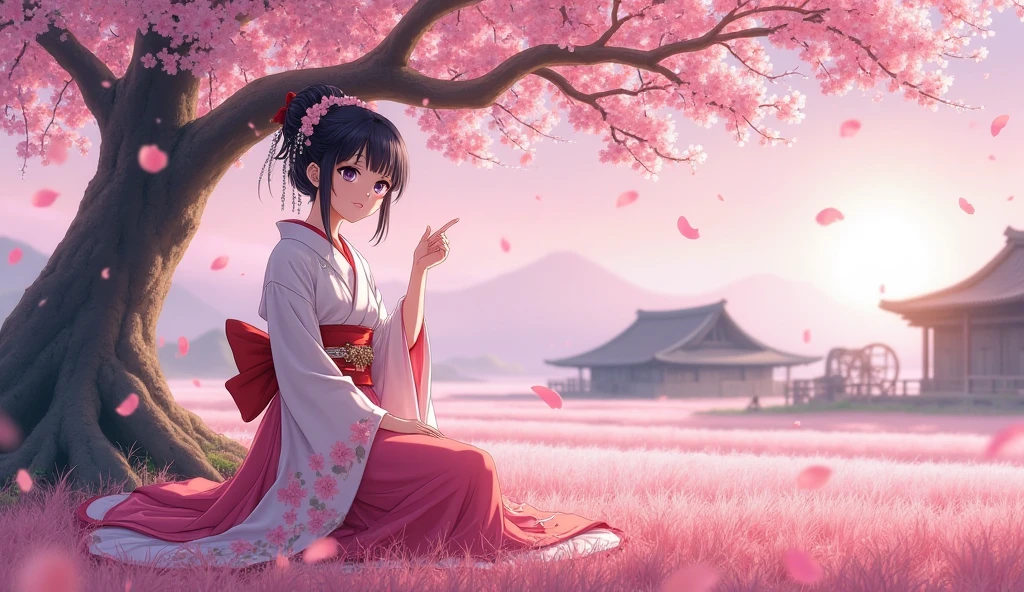 A woman in a kimono holding a folding fan、 Wide-angle lens, Lofi Anime, Lofi illustration, Aesthetic atmosphere, Lo-Fi Style, Vector art, Flat Design, Simple shape, Warm tones, Pleasant atmosphere, Chill, In anime style, Digital drawing, Vector art, Vector logo for t-shirt printing, (Adorable:1.5), (small:1.4), (Playful:1.2), (soft:1.3), (Whimsical:1.1), masterpiece, Highest quality, 8k, Intricate details, grow, Celestial, Mysterious, Picturesque, amazing, Majestic, Magic, Fantasy art, Cover art, dream-like