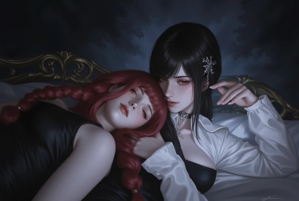 gourmet food,Candlelight,Flowers,Soles of feet,Soles,Toes,Looking up,Lying down,2Women,Feet,Toes,Orange Hair,Sexy,naked jersey, Holding a long sword,Side Breast, Sexy的大腿,Delicate face,beautiful eyes, A faint smile, Become a, Big breasts, Moonlit sky,Night sky background,Sea,Waves,Rose