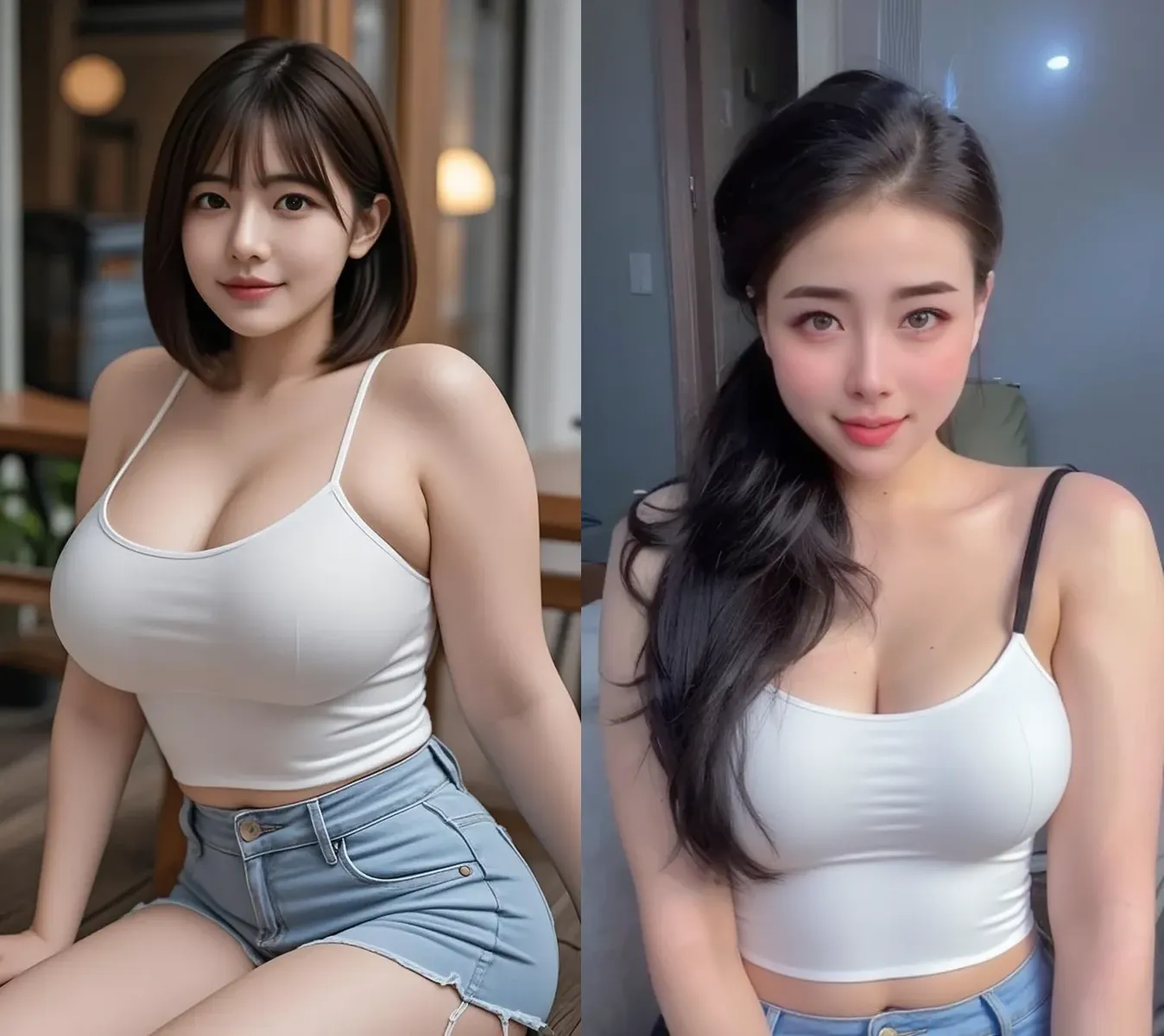 Draw lips correctly, lipstick, From chest up, best quality, super detailed, actual, super thin skin, perfect anatomy, (1 Japanese adults), (alone),Sexy and seductive teacher,short sleeves,Long curly hair,27-year-old woman,charming smile,Slim and curvy body,split,revealing clothes,short skirt,Tease underwear,Confident posture,Conduct sex education,classroom environment,blackboard,Books and papers,stop,round face, Hair tied into a ponytail,A bit big,Large bust,cleavage,full-body shot