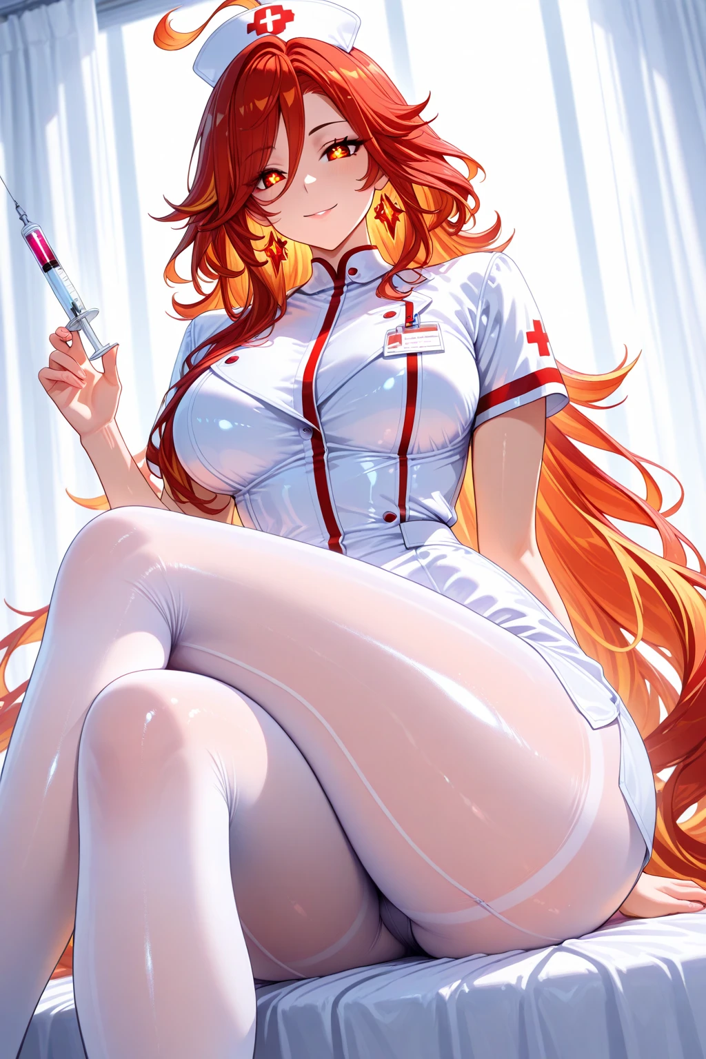 ,nurse uniform,hospital, latex nurse suit,nurses,busty,elbow gloves,labcoat,gingerhair woman,white eyes , gigantic boobs ,medical instruments,asian nurse,two nurses,speculum,examination room,oversize boobs, ,big ass ,strap on, lay on table ,legs spreaded,giving birth,gyno chair , dentist,Milf,latex,white uniform.