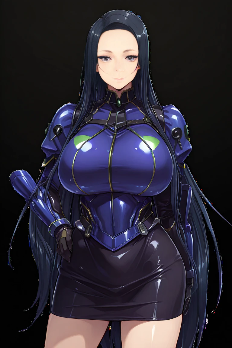 (masterpiece),(Highest quality),(Super detailed),(Best illustrations),(Best Shadow),(Absurd),(Detailed Background),(so beautiful), 16K, 8K, 4K,(Best Shadow),empty eyes,robotization,woman ,big bust,Robot Joint ,Metal skin,Black Suit,long hair,a black suit that covers the whole body