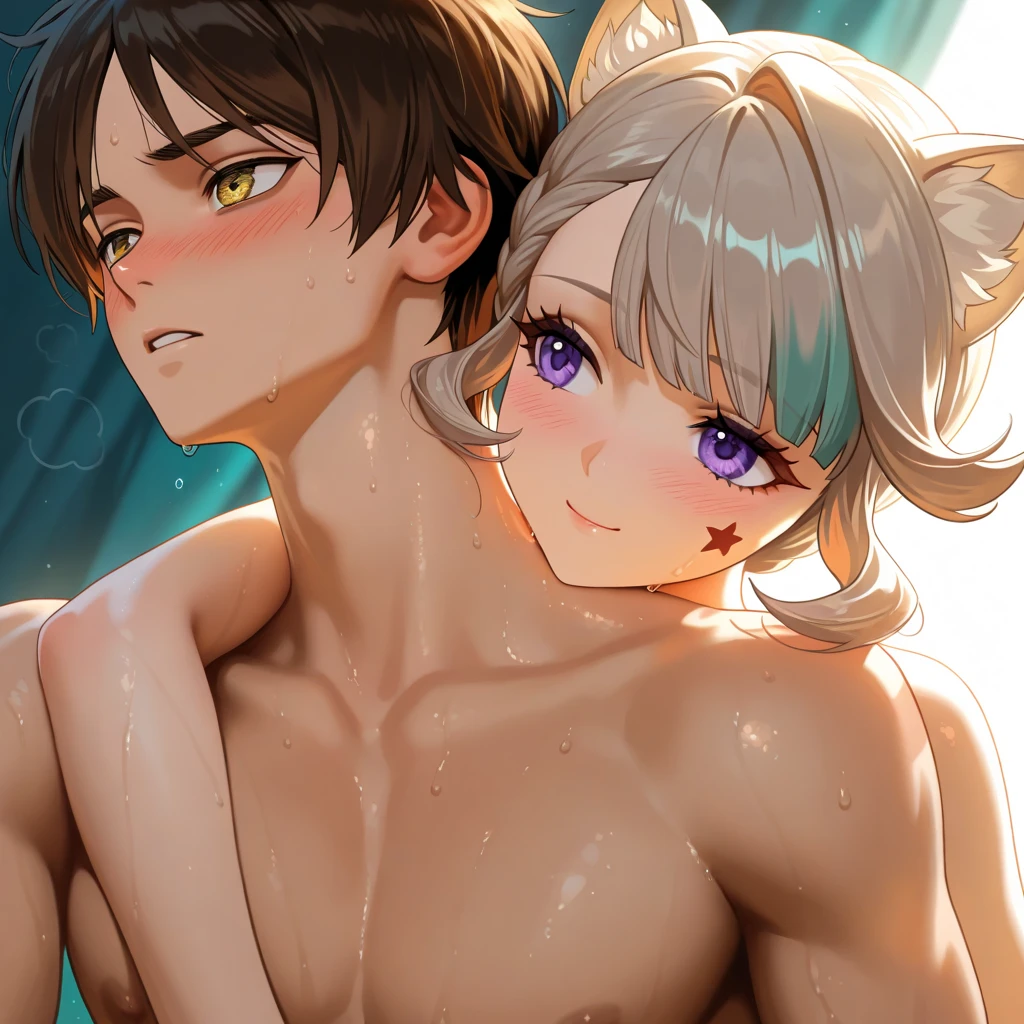 ((orejas de gato excelente calidad, buen detalle, peludas))