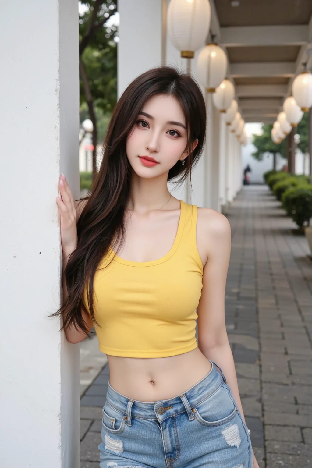 The beauty of 8K raw photos:2.0, twin tail, 18 years old, great face and dark eyes, looking at the viewer, smile full of joy:1.6, show your tongue, dynamic pose, spread leg, tiny top, (orange tops, denim shorts:1.2), shinny skin, realistic:1.9, very detailed, High resolution RAW color photos, professional photos, Taken at the studio, plain wallpaper, girl sexy portrait