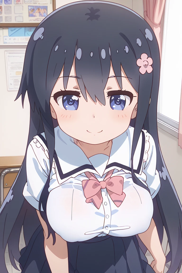 score_9, score_8_superior, score_7_superior, sauce_anime, masterpiece,  One girl, work, Blue clothes, White sailor collar, Red bow tie, White long sleeve, Cowboy Shot, View your viewers, indoor, Open your mouth, Black Hair、Shiny Hair, work, Highest quality、Blue Uniform、skirt open、Long wide skirt、cute、White panties、blush、Sex、Watery eye、Sex、Creampie、spring、Drooling pulls a thread、Semen overflowing、Cum String、A lot of semen、Penis insertion、Wet、animeH、anime画像, (uterus at viewer penis inserted into pussy from cross section looking through)