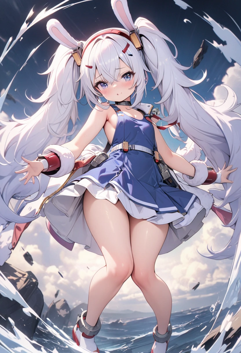 (exposed white underwear, torn clothes:1.2), nipples, tottering, closed eyes, screaming, Yu-Gi-Oh!,dark magician girl,big breasts,leotard,whole body,thigh,cute Face, headback, from side, energy beam