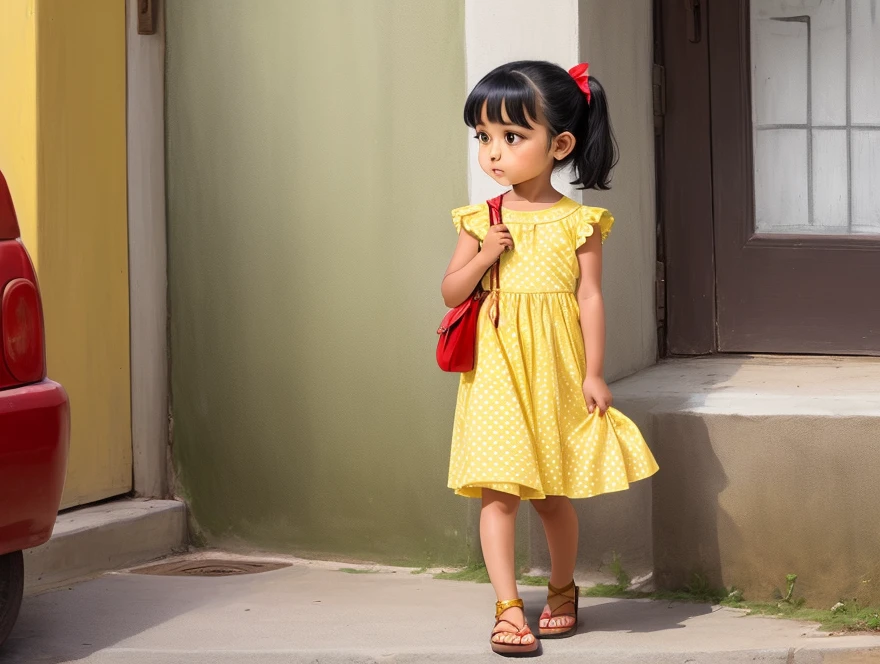 best quality, ultra high resolution, detailed face, realistic face, RAW photo, a park, standing, indigenous girl, 3 year old girl, beautiful face, smile, black hair, detailed hair, short hair, barefoot, baby feet, dress, summer dress, indigenous dresses, light and thin fabric, cute rabbit skin, bird feathers, (cheerful, energetic, happy: 1.4), black eyes, Small hair clip with snail, (HDR: 1.4), dramatic background, complex, cinematic, filmic , (Rutkowski, Artstation:0.8), insane details, intricate details, hyperdetailed, low contrast, soft cinematic light, exposure combination, HDR ,