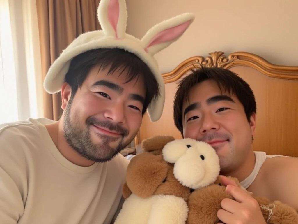 (Bunny ears headband), Special Party, Friends, Have fun, celebration, quality, Modest, More than one person, smile, harmonious, Warm atmosphere, feast, Unity, close, family, Warmth, casual, simple, Natural, Friendly, fun, nonchalant, Approachable, House Party, comfortable, happiness, Friendly, bond, Sense of unity