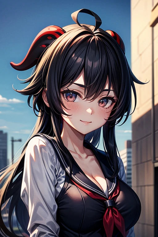 black hair, colored inner hair, pointy hair, shiny hair, medium hair, eyepatch, multicolored eyes, constricted pupils, devil eyes, longeyelashes, amber eyes, expressionless, unconscious, evil, Surrealism, conceptual art, anime style, glowing light, bloom, drop shadow, image fill, cowboy shot, lens flare, 8k, super detail, uhd, masterpiece, retina, anatomically correct, anatomically correct, super detail, high details, high quality, best quality, highres、nsfw,one woman,nurse's outfit,cleavage between breasts,large breasts,whole body,plump body,gleaming skin,muscular,expressionless,hospital,high quality,illustration,masterpiece,highly detailed,japanese、Eye patch、View here、Sexy nurse uniform、from the front、Background is detailed、colorful、Fractal Art、Creepy、wonder、Perverse、Eye patchに蛍光色の派手な模様、The entire body from the thighs up is captured in the frame.、A composition looking down from a low angle、Flashy tribal tattoo on the body