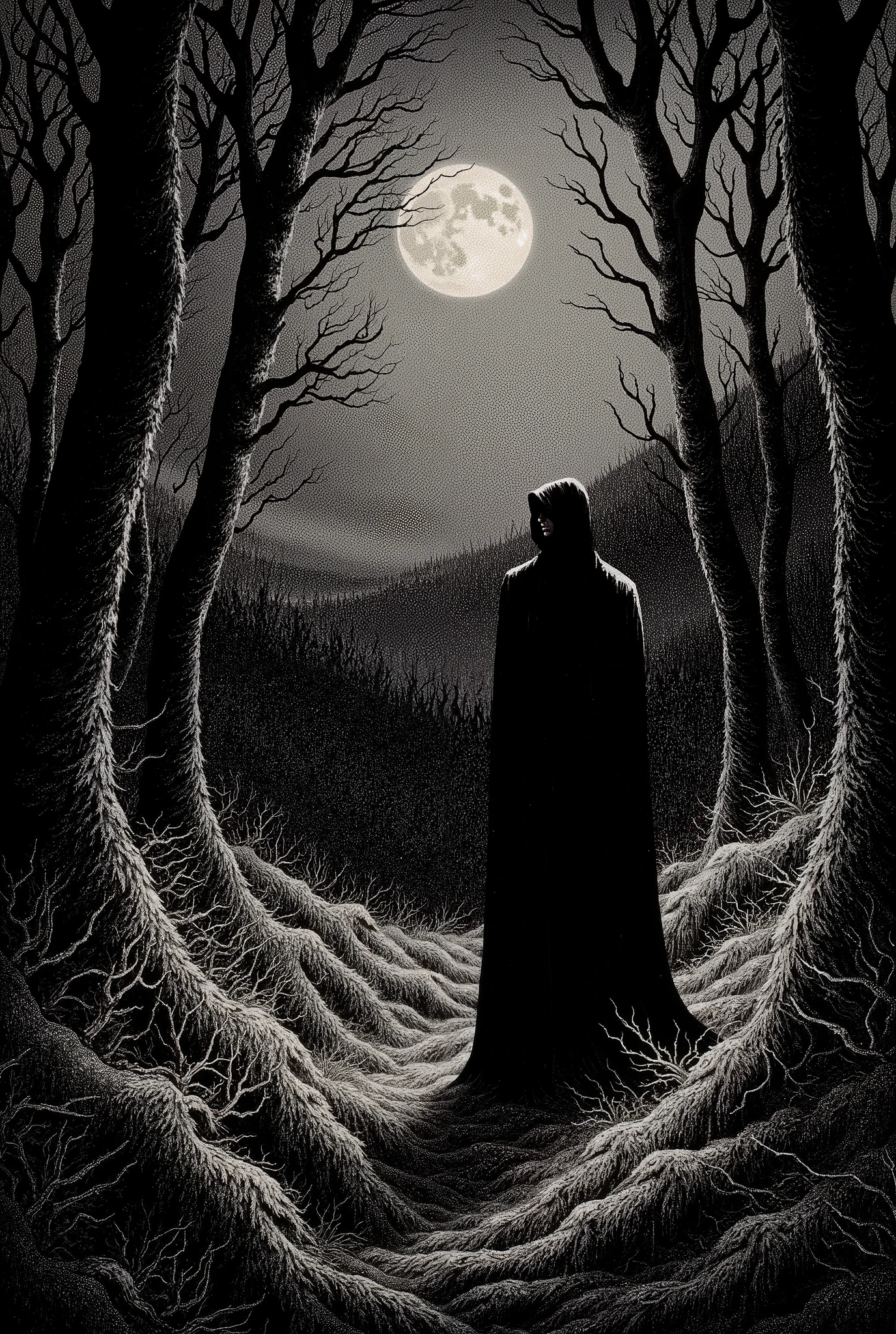 Depressive Black,medival,forest,moon