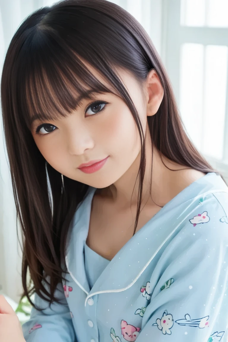 (8k), (highest quality: 1.2), (Realistic), (Realistic: 1.37), Ultra-high resolution,RAW Photos、 1 girl, Head to knee photo、cute, smile, Mouth closed, Beautiful details, Beautiful Nose, whole body, Wet Hair, Giant Dulcefo, pork, , (Large Breasts)、Saggy breasts、Soft Breasts、Overflowing breasts、Colorful pink floral dress、収まりきれないLarge Breasts、Voluptuous thighs、Odd Eye、Heterochromia iridis