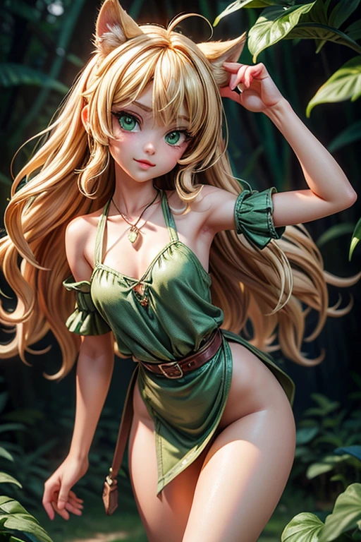 naked, nude, vagina, lolita, outside, (((small breasts))), fifteen years old, open mouth, happy, smiling, sunny, happy, bright sunlight, grass, hair ornament, blonde hair, green hairstreak, from below, masterpiece, best quality