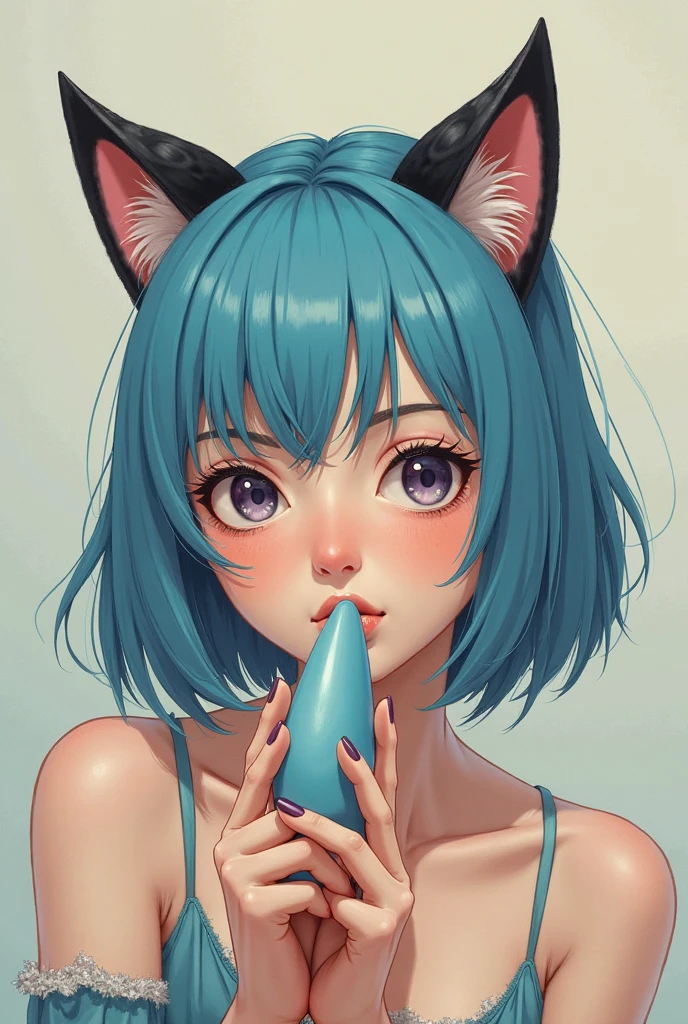 One, check_9,check_8_up,check_7_up, source_fluffy, (Catboat, Anthro fluffy feline girl, Adult woman, silver fur with gray stripes, Blue eyes, длинные светлые hair, hair, Closing one eye, :3, pink nose, Wear a blue bandeau, close up, portrait, Seductive model pose, Sitting, legs crossed, barefoot, holding a popsicle, lick the popsicle, grinning, Side view, amazing, ultra clarity, 4K, excellent quality, high detail, close-up, bare chest, , cum on face, sex oral dick oral, human penis,  Zoophilia, cute sucks dick, the cat gently sucks, caresses with tongue, Sperm drips from the mouth, balls dick, shaved balls, big dick, juicy dick, touches eggs with hands, plays with eggs,  naked, Nipples, sucks ice cream juicily,