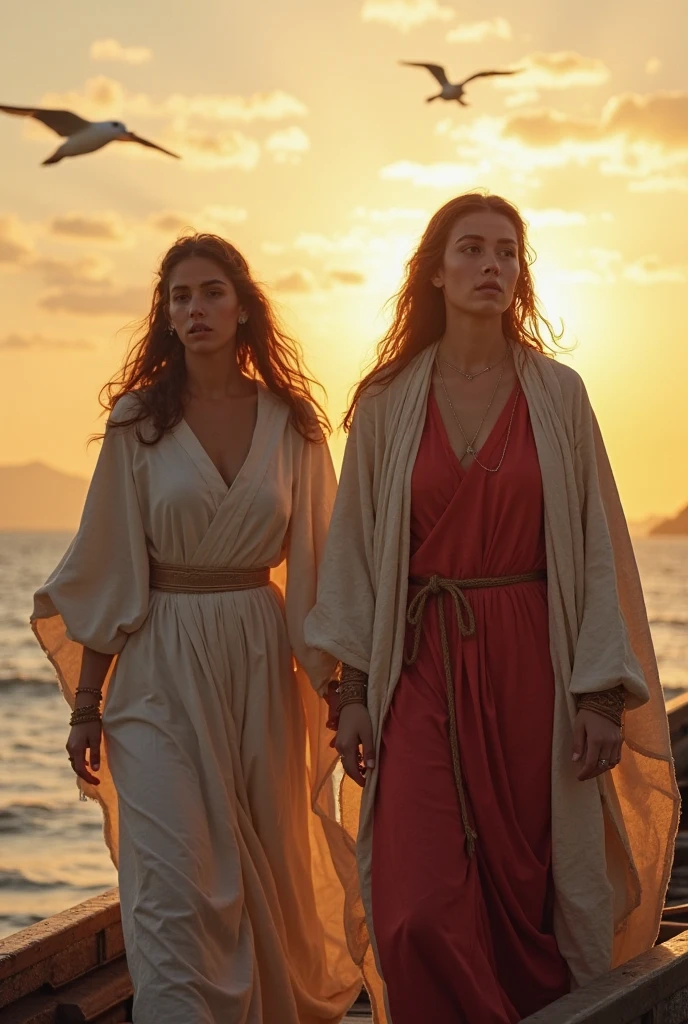 An image showing a woman in two distinct stages: On the left side, a simple and discreet young woman, representing Hadassah, in a darker or neutral environment. on the right side, the same woman, now transformed, with a crown and dressed like a queen, representing Esther, in a bright and majestic setting. in the middle of the image, a beam of light or a soft glow can symbolize transition and God's timing.