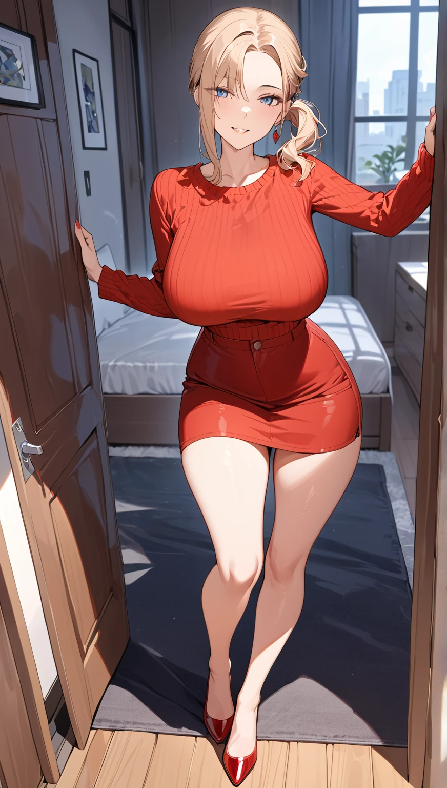 Generate an image of a naked women , santa hat, ((open the door, off shoulder bodycon, expose pussy, big breasts:1.4)), near christmas tree inside a house with christmas decoration, highclass model, show thighs, sexy belly, beautiful face, perfect hand, perfect fingers, perfect legs, masterpiece, best quality:1.2),(8k,highres,RAW photo,realistic,photo-realistic:1.3),(detailed skin texture,detailed cloth texture,beautiful detailed face:1.25),professional lighting,photon mapping,beautiful soft light,radiosity,physically-based rendering,raytracing, model shoot style, model shoot style, (extremely detailed CG unity 8k wallpaper), the most beautiful artwork in the world,, (((NSFW)))