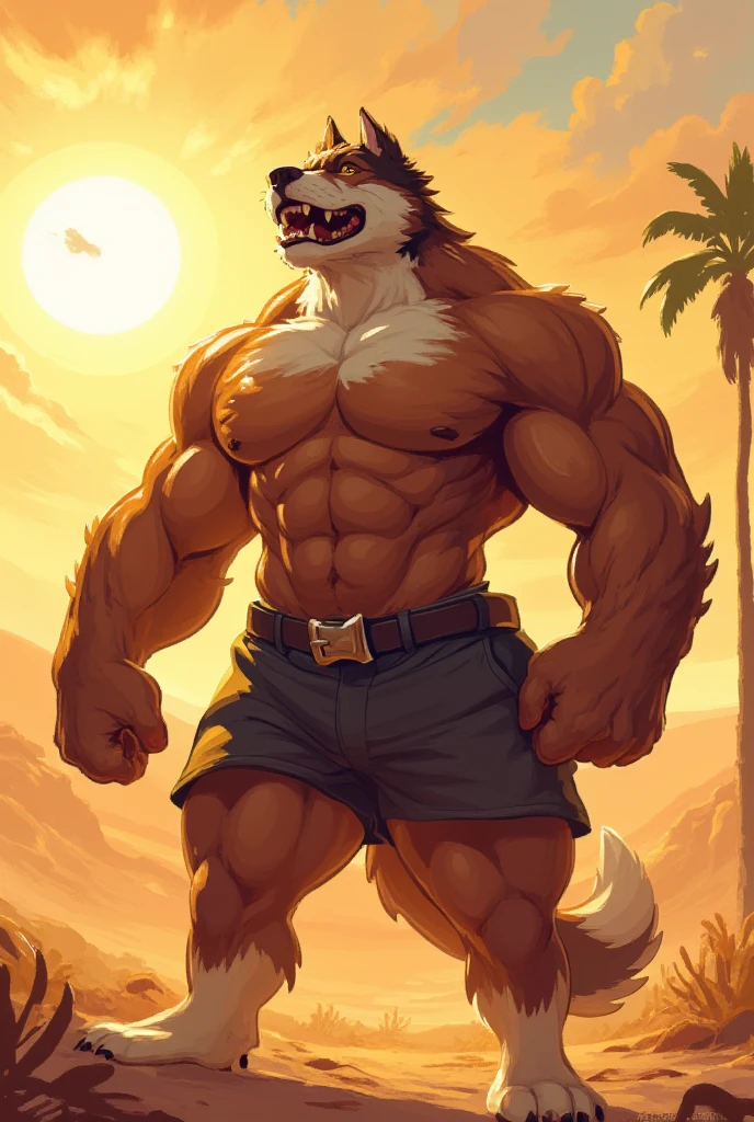 ((masterpiece)), ((high resolution)), ((Anime style)), ((best quality)), ((super fine illustration)), ((highly details)), ((8k)), ((detailed face)), ((detailed hands)), ((detailed body)), ((detailed eyes)), ((SFW)), ((solo)), ((uploaded on e621)), (by slugbox), (by bonifasko), (by cervina7), (by null-ghost), ((German shepherd dog)), ((fluffy dog)), ((male anthro)), ((anatomically correct)), ((pawpads:1.3)), (five fingers), ((tuft)), ((fluffy fur:1.3)), ((fluffy fur body:1.3)), ((detailed fluffy fur)), (big yellow eyes), ((looking at viewer)), ((shoot from front)), ((close up portrait:1.6)), ((furry)), ((huge muscular male:1.3)), ((muscular figure)), ((massive and strong body)), ((vein:1.3)), ((veiny muscles:1.3)), ((huge pecs:1.4)), ((big muscles:1.3)), ((muscular arms)), ((muscular legs)), ((six pack abs:1.6)), (Oblique muscle), serratus anterior muscle, ((thick thighs:1.3)), ((blush)), (long snout), (big tail), teeth, ((fangs)), open mouth, ((breath visible)), ((sweaty:1.8)), ((many scars are covered in the body)), ((many scratches are covered in the body)), ((a lot of claw marks are covered in the body)), ((scars on face)), ((scar on eye:1.4)), ((detailed scars)), ((wearing dog tags:1.6)), ((dynamic pose)), ((in the seaside)), ((on the beach)), ((the sun)), ((a crowd of furry:1.3)), ((detailed background)), ((cinematic lighting)), ((gorgeous light and shadows)), ((highly detailed background)), ((wearing hot pants:1.6)),
