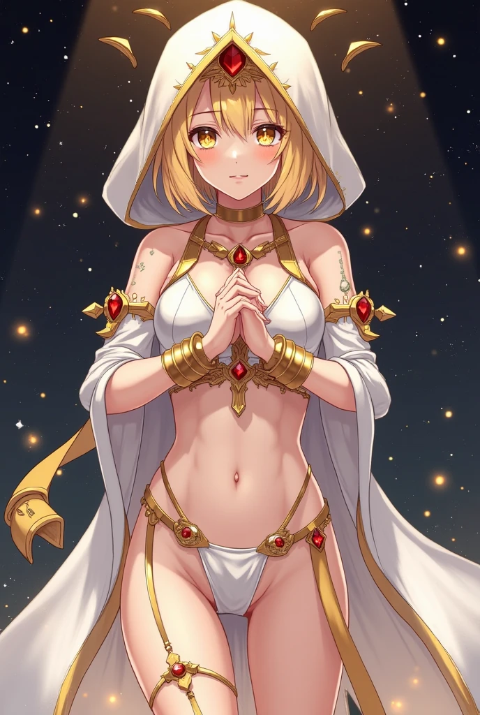 Bangs、hair ornaments、storm、Strong winds、(((Golden eyes)))、(((Golden Tattoo)))、(((naked)))、(((golden pubic hair)))、Female organ、Beautiful beauty、(((gray hair bob)))、((whole body))、(((Photo taken from below)))、Night Sky、The background is a night forest