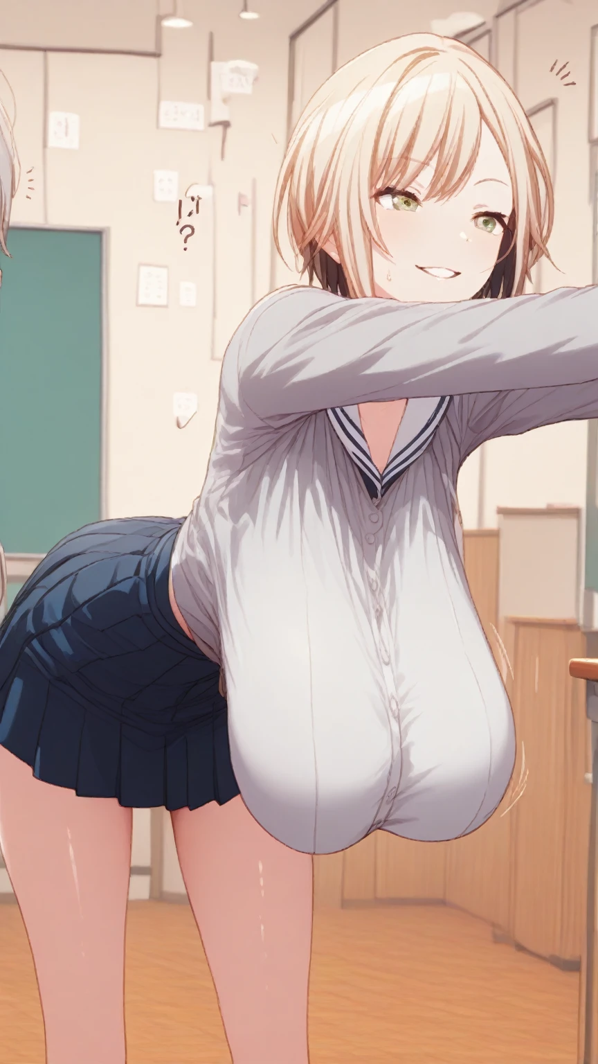 highest quality,masterpiece,Black Hair,Friendly,Random hairstyle,One girl,Classmate,pubic hair,She takes off her clothes and shows me her naked body,classroom,Punishment game