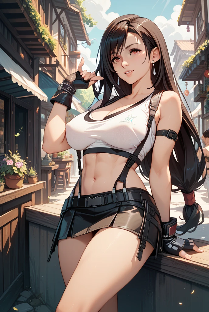 1girl,kneeling, between breasts,sport court, beer bottle, cleavage, lingerie,, masterpiece, best quality, highly detailed