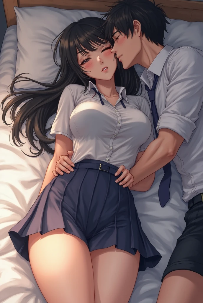 (​masterpiece、top-quality、hight resolution), In a hotel room, a mature woman and a young man are facing each other in a serious conversation. The woman is a little nervous, but happy that her sexuality is enough to entice the man. The woman is giving the man final confirmation that he is her first sex partner. She says, "I am a little mother in your eyes, is that okay? My first time is a little mother like me...". The atmosphere of the room is cozy and private, emphasizing the importance of the moment and their emotional connection. nsfw, 30 years old