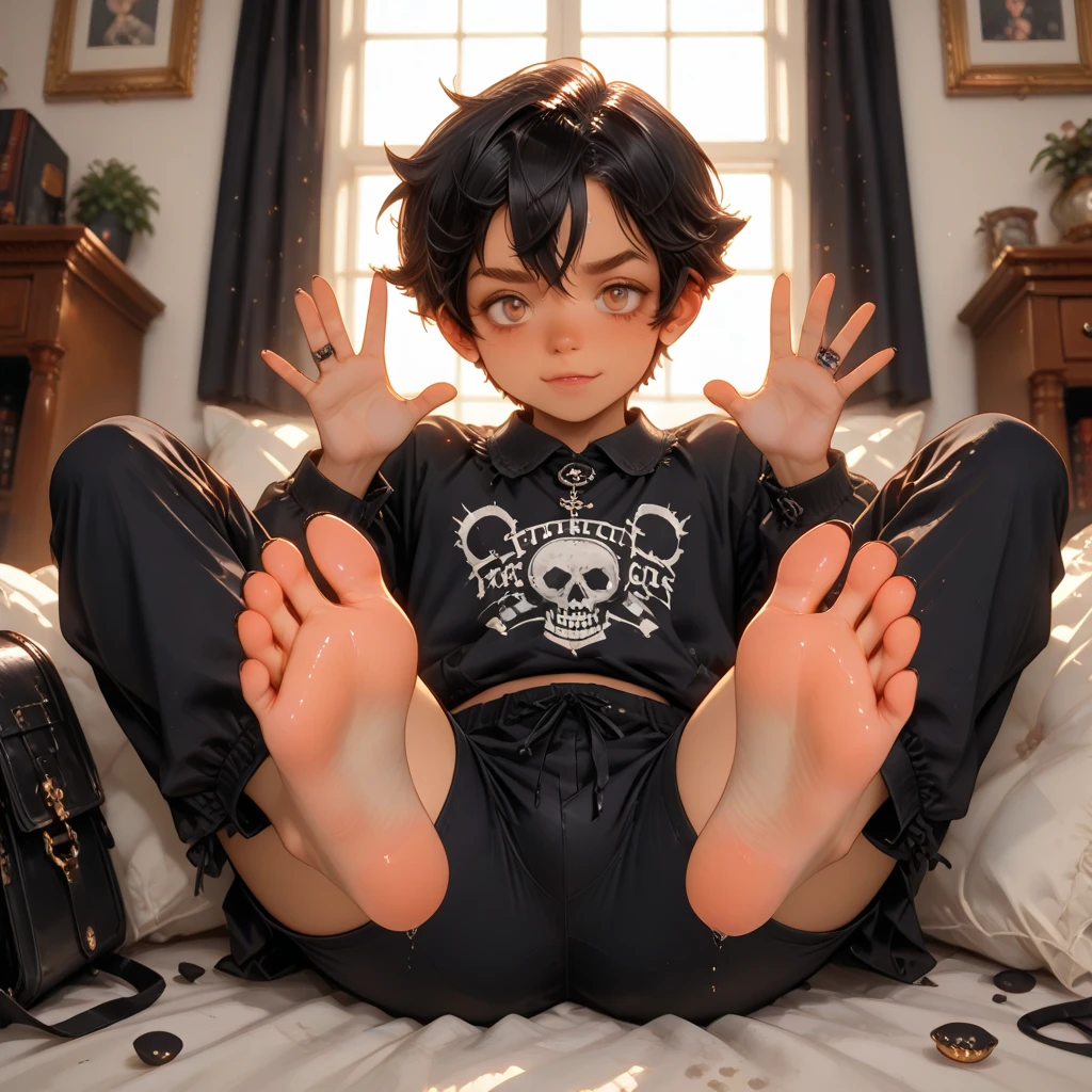 ​masterpiece、top-quality、ultra-detailliert、(Chibi Chara Calico Cat:1.27),(Spread your legs 180 degrees:1.3),Chibi Living,sitting down on the floor