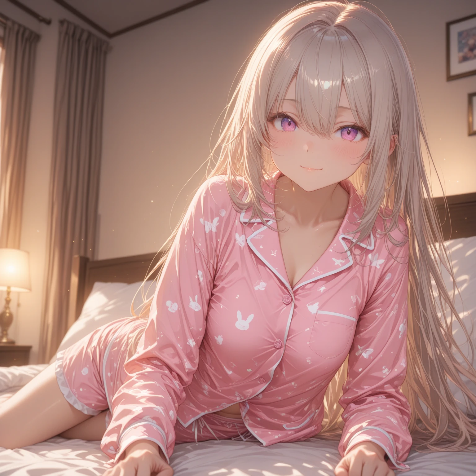 sleeping, red clothes, indoors, smooth lighting