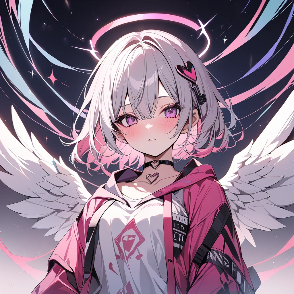 (Modest chest 1.3),(women&#39;s clothing:1.2),Girly feminine winter clothes,close up of face,((high resolution)),modest smile,volleyball,active movement,(angel wings)