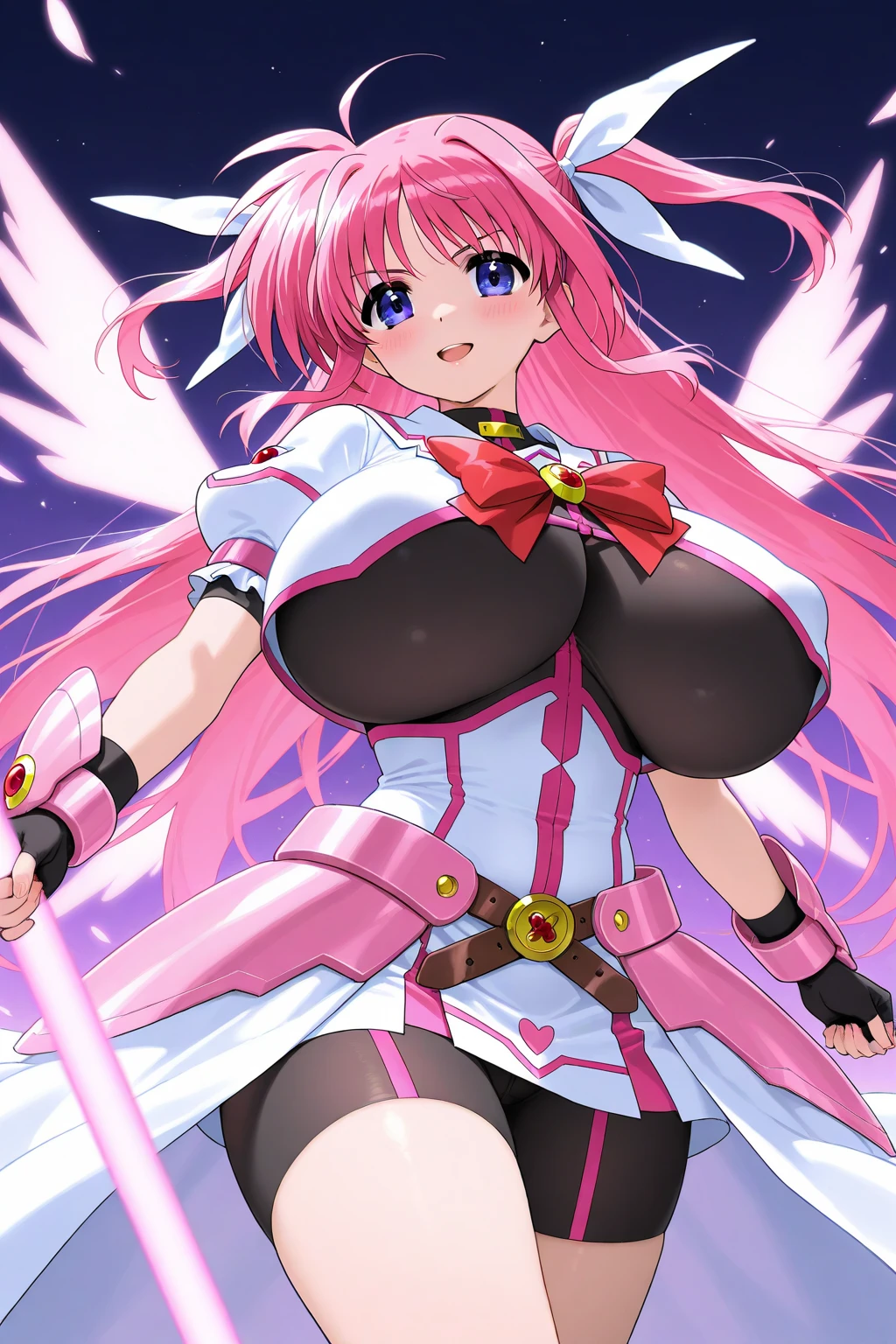 e,, holy magicalgirl, open mouth fang, holy haura, halo, smile, joyfull, paladin, sword holding, full body , boots, standing,cute,breast, curvy, female,fantasy goddess,there is a cartoon picture of a woman with a very large breast, glowing angelic being, glowing holy aura, inspired by Luma Rouge, the non-binary deity of spring, ethereal rainbow nimbus, the butterfly goddess of fire, inspired by Marie Angel, glowing aura around her, astral fairy, as the goddess of the sun, “uwu the prismatic person, big breast, happy, beautiful eyes, , full body, walking, long robe, long dress, ,priestess ,holy, smile, god rays, ray tracing, sparkle, cinematic lighting, UHD, retina, masterpiece, ccurate, anatomically correct, textured skin, super detail, high details, high quality, award winning, best quality, highres, 1080P, HD, 4K, thunder aura, light aura,full body suit, long robe, tunic, angel wings,