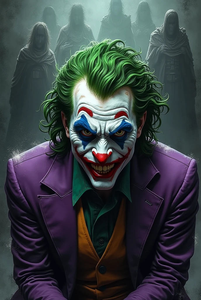 make me a picture of the joker's head smoking