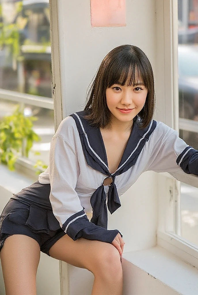 校服、knee high socks、Brown hair、Shorthair、kawaii faces、Classroom、Tight uniform、Panchira、Erotic underwear、Spread your legs apart、sexy underwear、Spread your legs boldly、Tight uniform、Mature look、plaid skirts、White shirt、neck tie