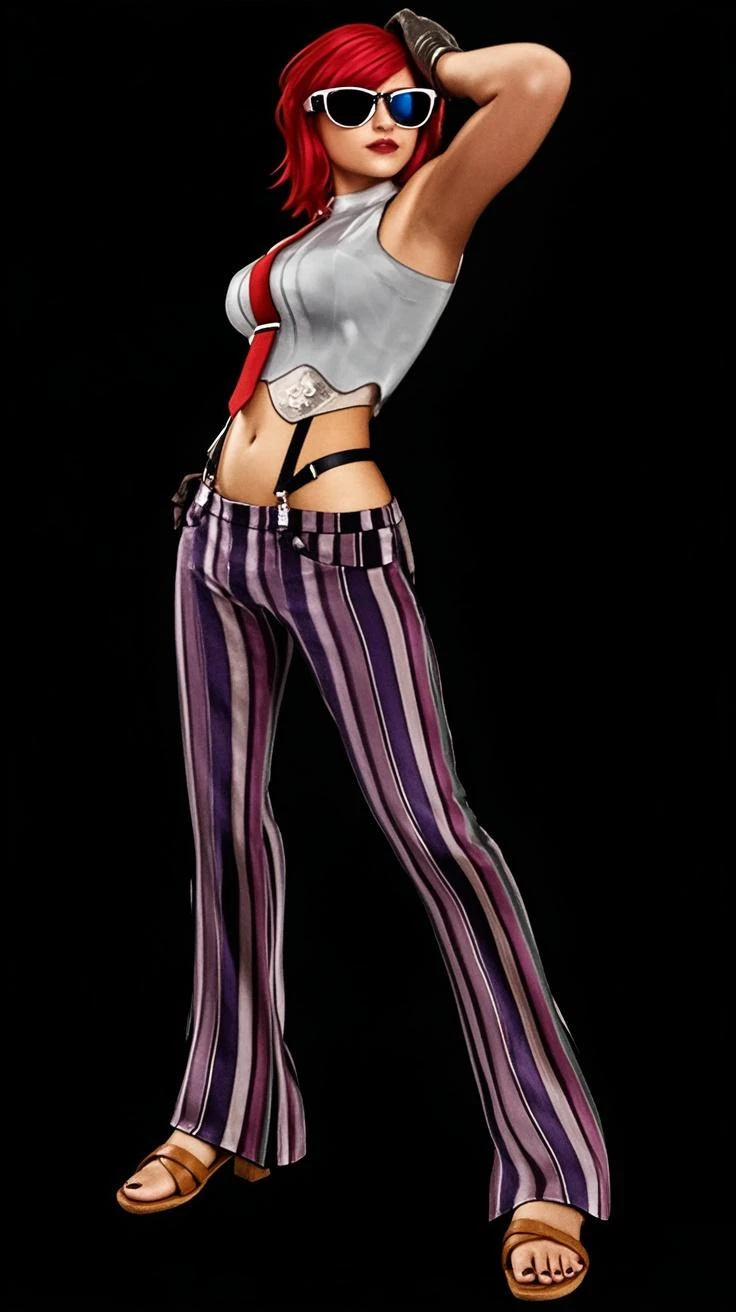 Japanese Woman Wearing Heavy Makeup, en bikini violet et culotte violette posant pour une photo, Fully tattooed body, Beautiful realistic upper body, diesel punk female, tattooed body, Detailed upper body, Muscular ultraviolent woman, Highly detailed upper body, GTA 5 teint, soutien-gorge et shorts streetwear, highly detailed full body, En tant que personnage dans Tekken, highly detailed body, peau de tanny