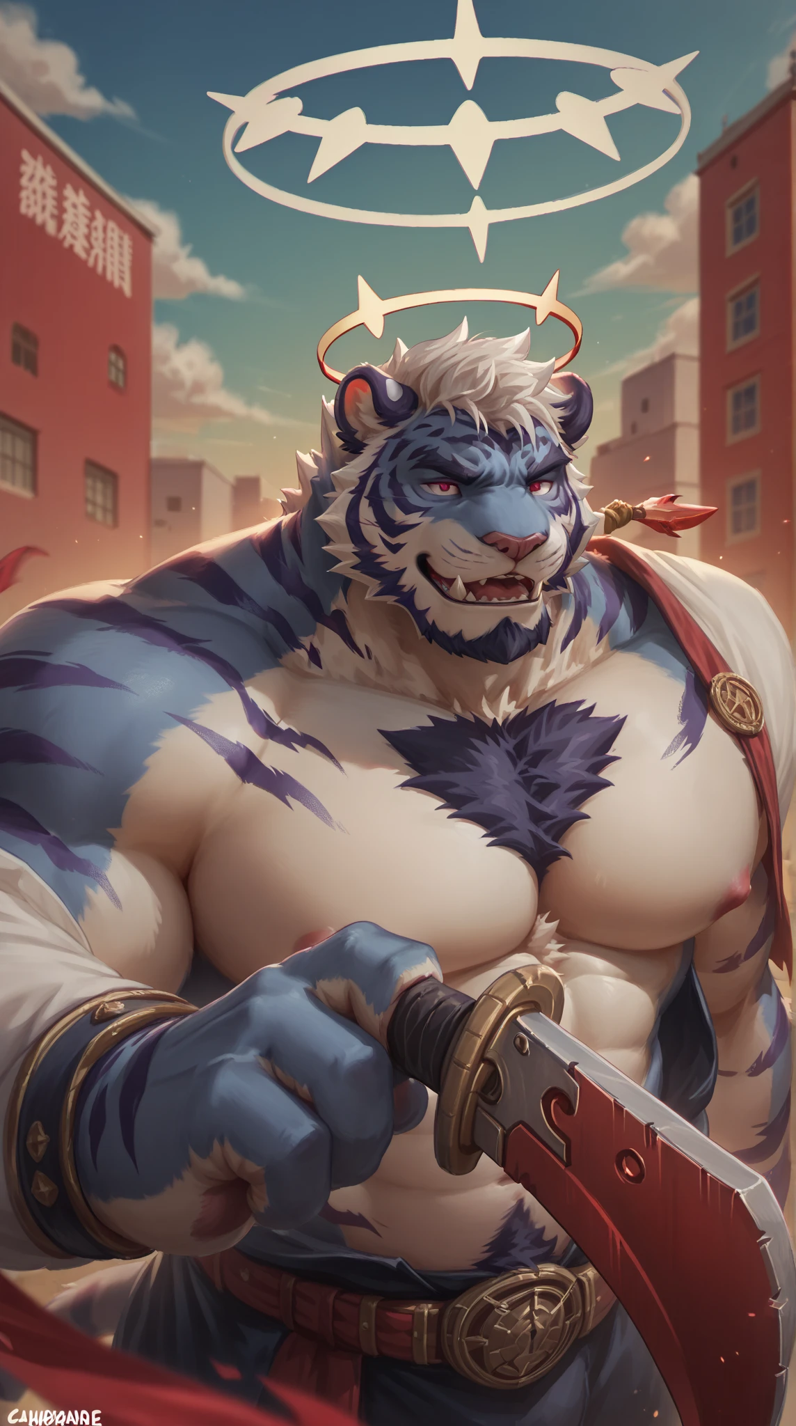 (artist: noku13456, jacketbear, dangpa, null-ghost, lindong, takahirosit),male, sfw, eastern dragon, big chest, simple bg, one fluffy tail, old man, fluffy mane, ,white body, white hair, solo, grey scales, detailed scales, tank top, jeans shorts, dragon horns, yellow iris, big eyes, white beard, fluffy hair, detailed face:2.0, one tail, masterpiece:2.0, perfect eyes:2.0, good anatomy:2.0