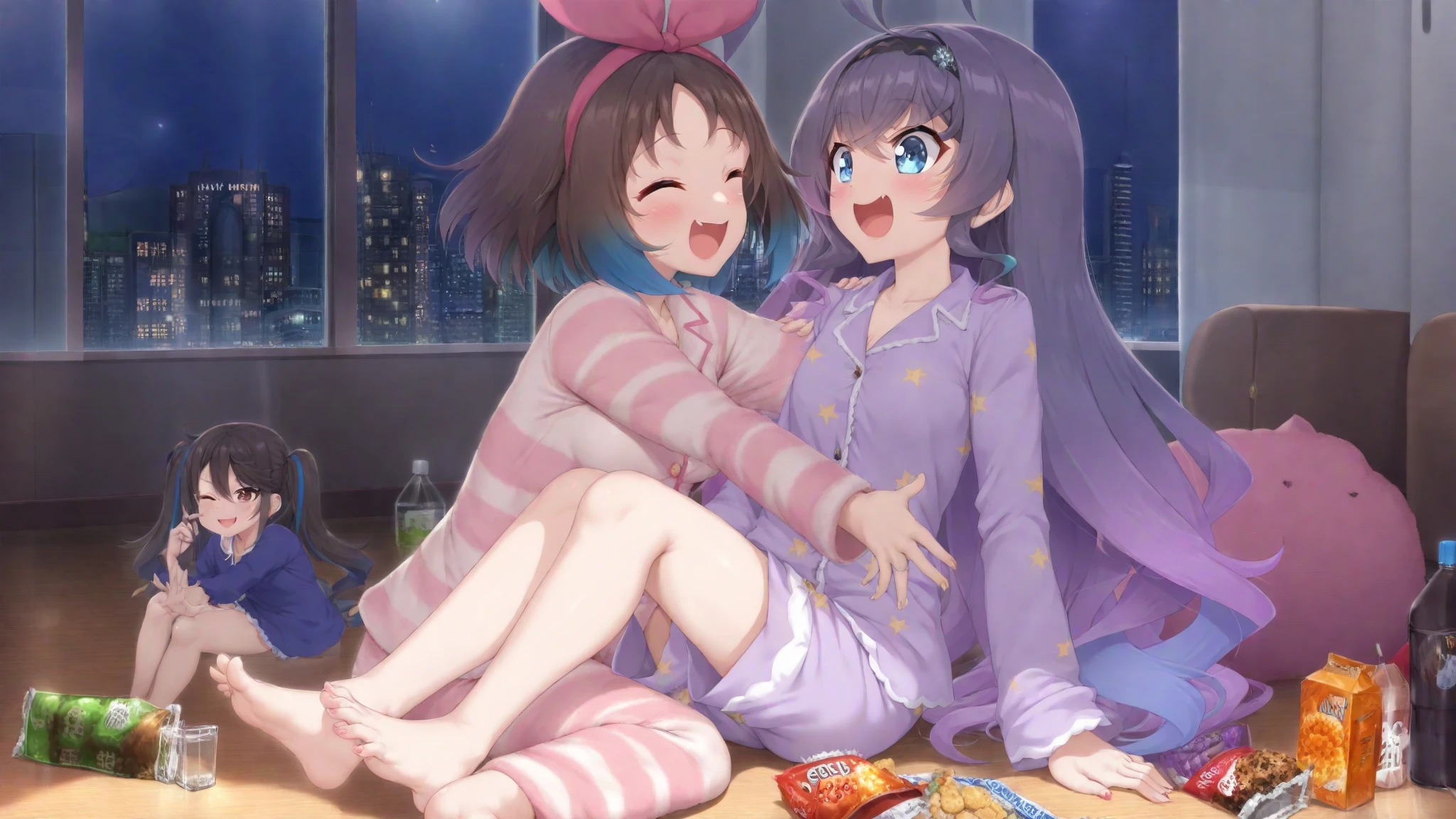 masterpiece,best quality,best resolusion,1girl,detailed,Kaede Hozuki character,Pink hair and a little blue tied up,floral hair accessories,pink eyes,smile,wearing a black sweater,big breasts,HDR,ultra high res,4K,perfect lighting,colored,beautiful face,beautiful hair,beautiful eyes,beautiful body,beautiful hand,simple background