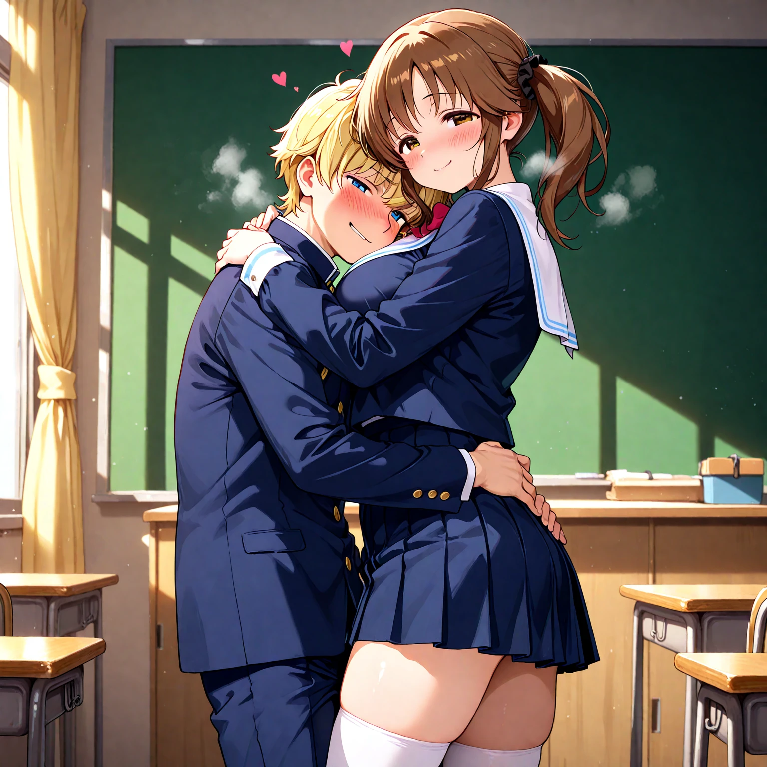 Pale pastel style throughout Too erotic Shooting from behind、Man and woman hugging each other facing the front 1:1 、Girl with spread legs、lovey-dovey、Flirting、A man touches a woman、a sexy girl、Blouse、bow ribbon、Short pleated skirt、Hugging her from behind、1boy。Handsome man talking in his ear、Man in a suit、Black-haired man Short-haired man A man grabs a woman from behind、face excited、ecstacy、a picture、masterpiece、top-quality、(Woman with blue eyes and blonde hair gals、High School Classroom Mating with males Man hugging and sucking woman Men and SEX tiny chest Legs open upwards、 Woman with blonde bob hair Round eyes Tall and very cute face woman M-shaped legs thighs focus cum shots cum shots Sperm Gripping the your Sexy high school girl fornicating with male teacher、Full body shooting from behind、ssex、High School Classroom erectile nipple Mating with males Men and SEX large boob Plump areola Round eyes Woman with a very cute face open mouth tongue out cum shots cum shots Sperm Sperm smeared Erection that resonates throughout the body captured from behind