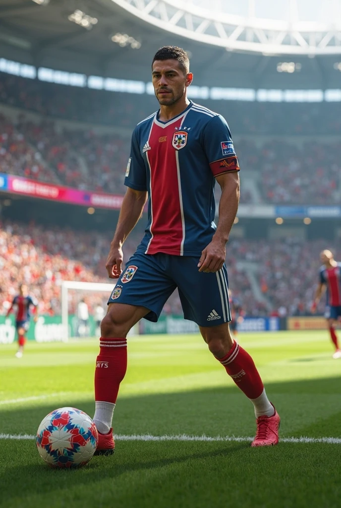 You can create another soccer uniform in white, red, blue and gold colors