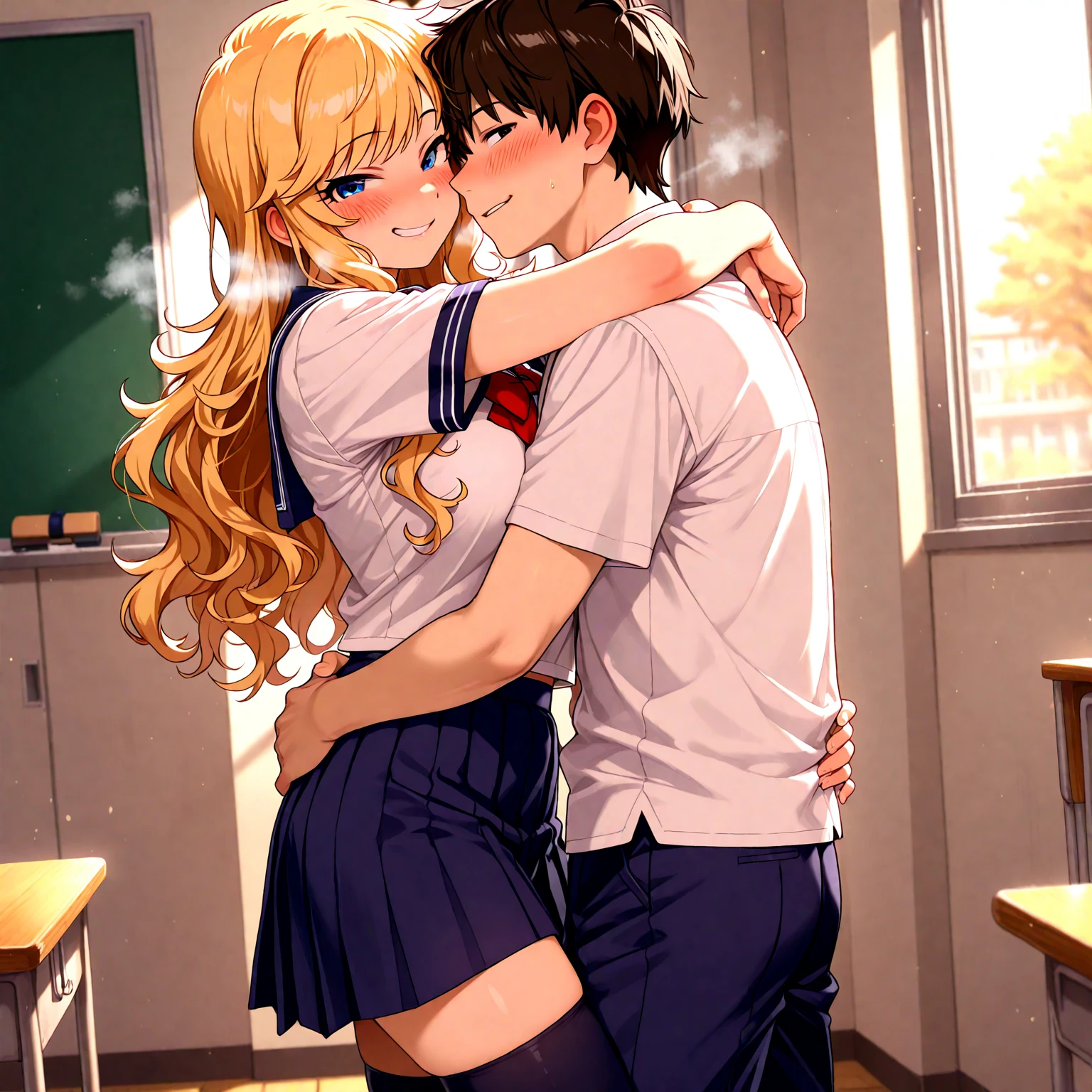 (man and woman kissing:1.6),, (masutepiece, Best Quality, hight resolution, nffsw, Perfect Pixel, depth of fields, 4K), , Perfect body, , (boy and girl:1.6), (2 human in picture:1.6) boy on top, Tita Russell, blue eyes, blonde hair, long hair, ahoge, , (flat chest:1.8), ,goggles on neck, green hoodie, blue shirt, miniskirt, ,,  , nsfw,(ecstasy:1.3) ,(slut:1.2),(vulgarity:1.3),(fucked silly:1.1),(steam:1.1),(wet:0.8),(trembling:0.8),(tears:0.7) ,(drooling:0.6),(sweat:0.8), wince,(orgasm:1.5), , (nipples:1.4), (boy fondle girl's breasts:1.6) , , (hardcore sex:1.6),,