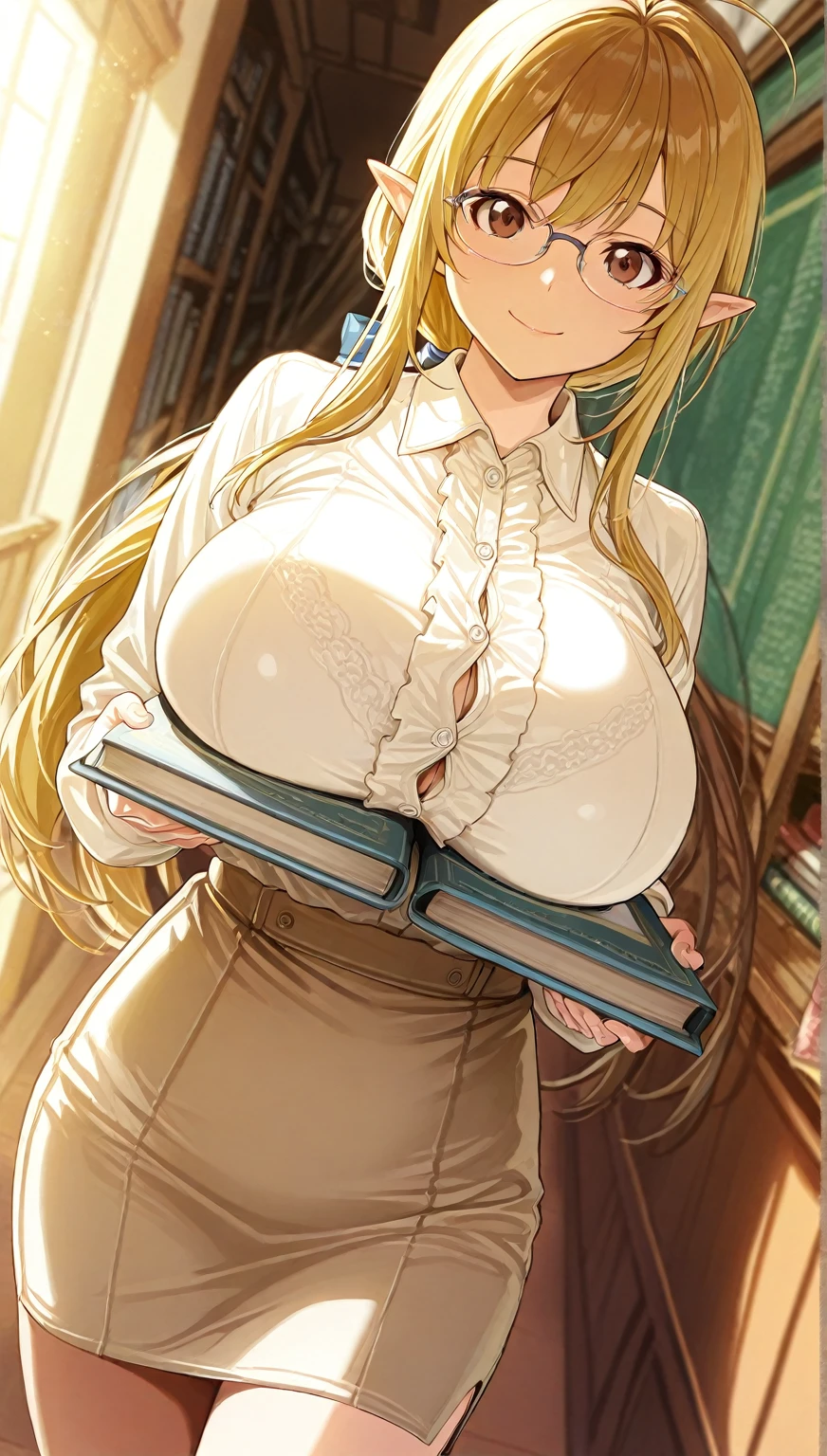 ((NSFW,Nude)),Tabletop, Highest quality, Highly detailed CG Unity 8k wallpaper, Beauty Priestess Costume, Long dark blonde wavy hair、Gorgeous Dress、Gorgeous hair ornament、Medium Milk, Puffy nipples、Blushing, Embarrassed laugh, Bare shoulders、Sexy Hips、High heels、Gorgeous magic wand and book、Church of the castle、Sexy pose、(Poses that accentuate the buttocks)、Emphasize the chest